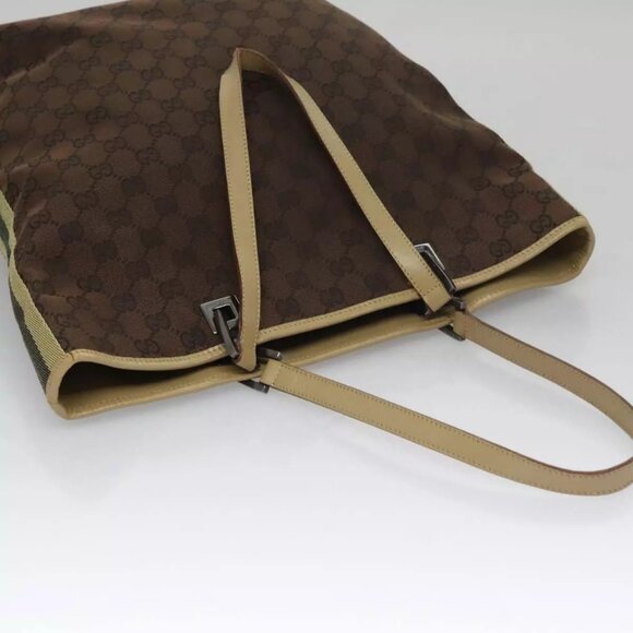 GUCCI GG Canvas Sherry Line Tote Bag Brown - Picture 6 of 16